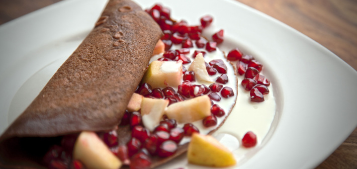 Schokofladen mit Obst