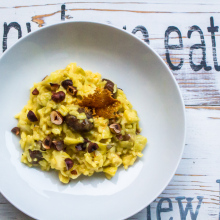 Haselnuss-Rosenkohl-Maronen-Risotto
